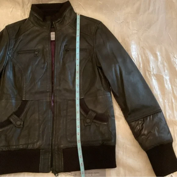 Marc Jacobs Andrew Marc Nicki Leather Bomber Jacket Size Small NWT Never Worn - Picture 6 of 7